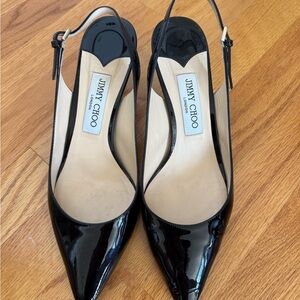 Jimmy Choo Patent Leather Black Kitten Heels